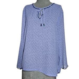 Blue Lightweight Embellished Blouse Size 18